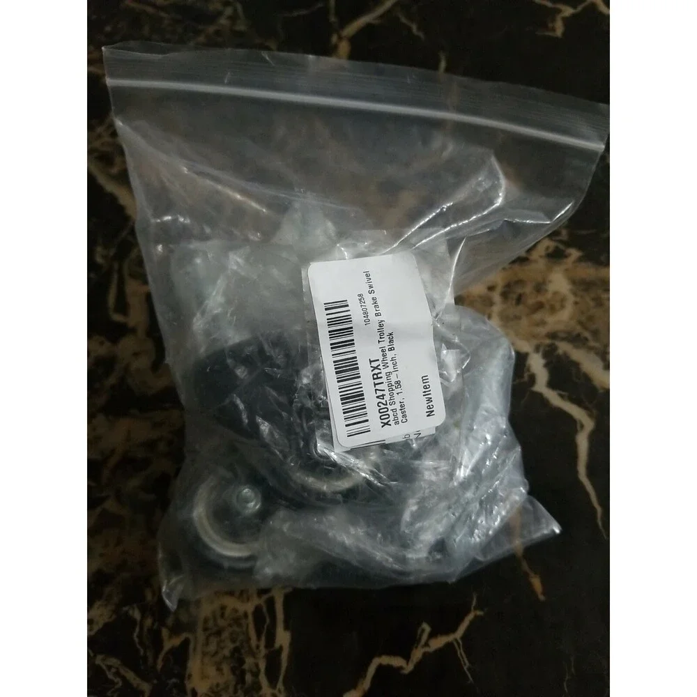 1.58 Inch Shopping Wheel Trolley Brake Swivel Caster. Black, Brand New 4Pcs/set